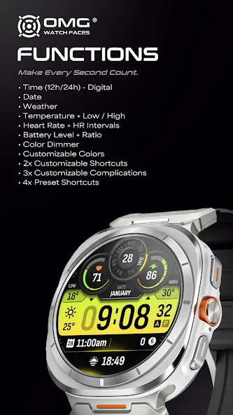 OMG 433 - Active Digital Watch screenshot 2