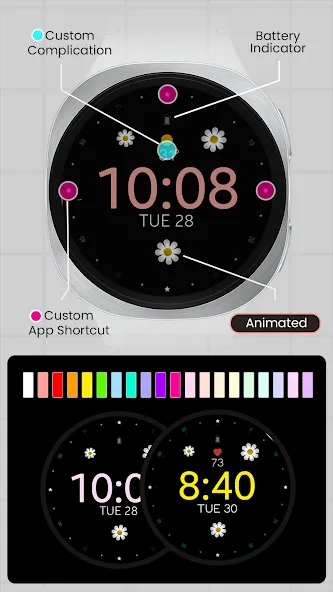 Flower Animated watch face screenshot 2