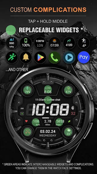 WFP 329 Digital watch face screenshot 3