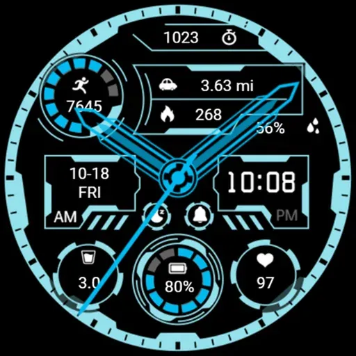Aurora Blue Analog Watch faces screenshot 6