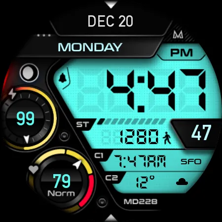 MD228 Digital watch face screenshot 10