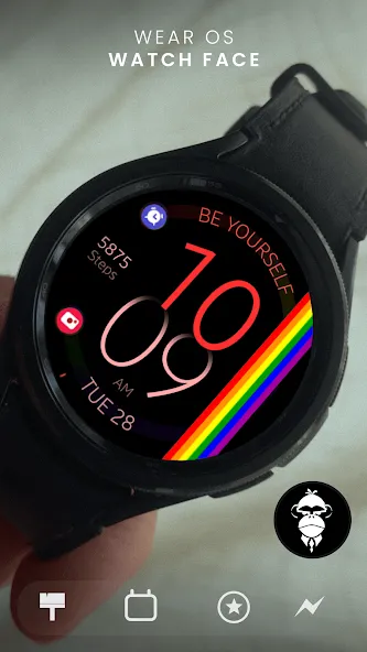 Rainbow digital watch face screenshot 2