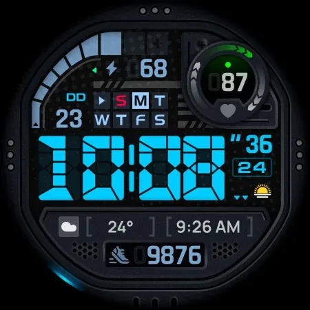 SH073 Watch Face, WearOS watch screenshot 10