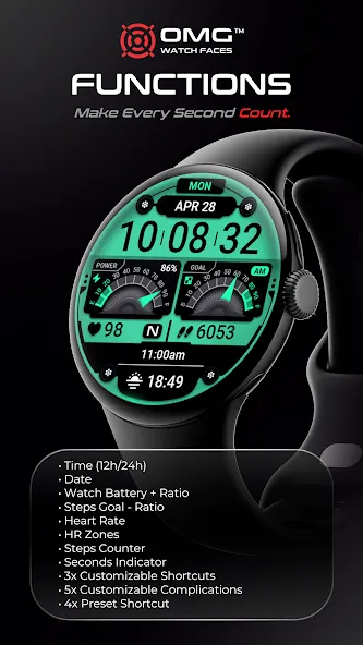 OMG 355 Digital Watch Face screenshot 2