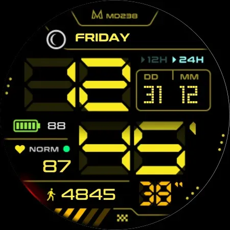 MD238 Digital watch face screenshot 11