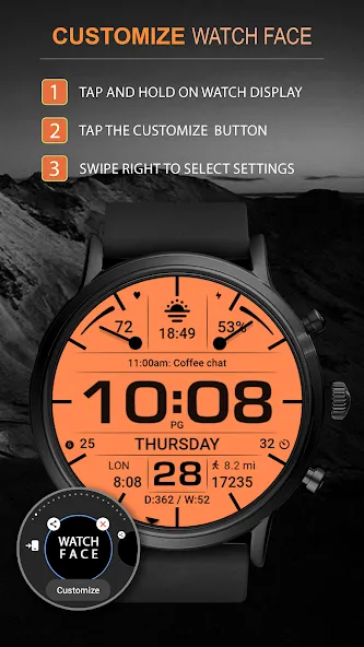 WFP 232 Stylish watch face screenshot 4