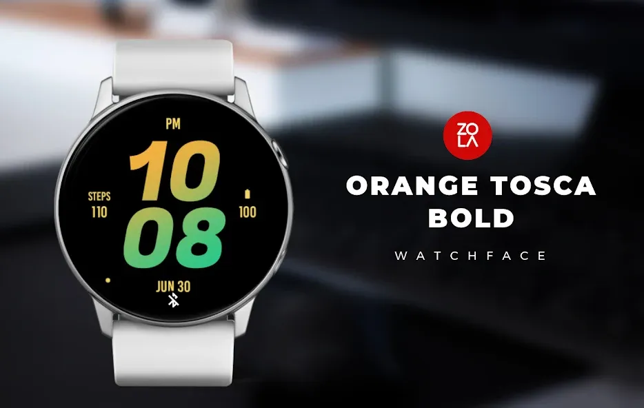 Orange Tosca Bold Watch Face screenshot 1