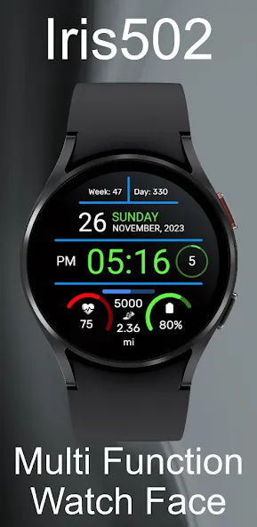 Iris502 Digital Watch Face screenshot 2