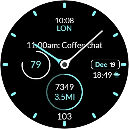Clean Analog watch face screenshot 12