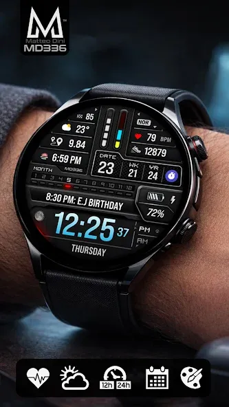 MD336 Digital watch face screenshot 3