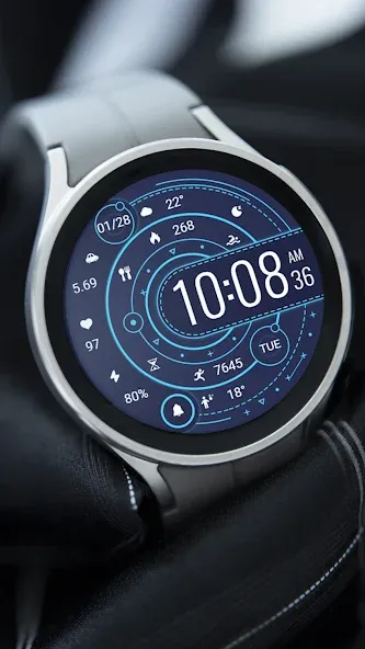 ZKin Watch Face Blue Firefly screenshot 2