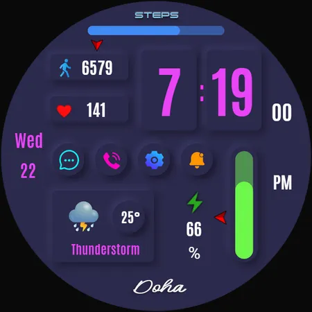 Doha Digital Watch Face screenshot 38