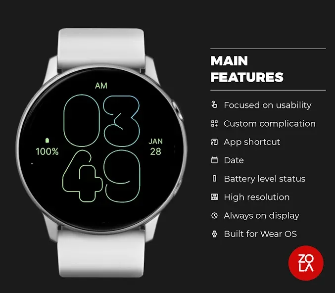 Skinny Daylight Watch Face screenshot 2