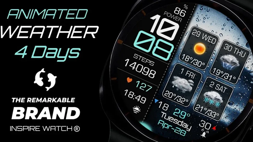 Weather 4 Days Digital Wear OS screenshot 15