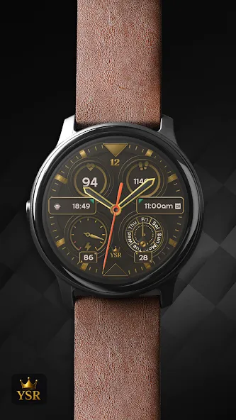 YSR01 Golden Analog Watch Face screenshot 7
