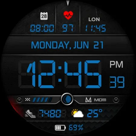MD111 Digital watch face screenshot 28