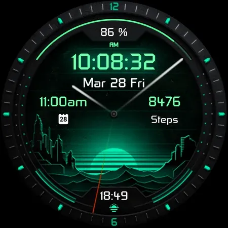 Dark Sunset hybrid watch face screenshot 11