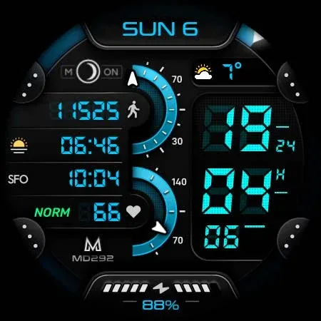 MD292 Digital watch face screenshot 25