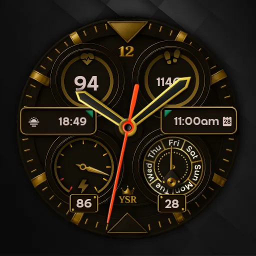 YSR01 Golden Analog Watch Face screenshot 13