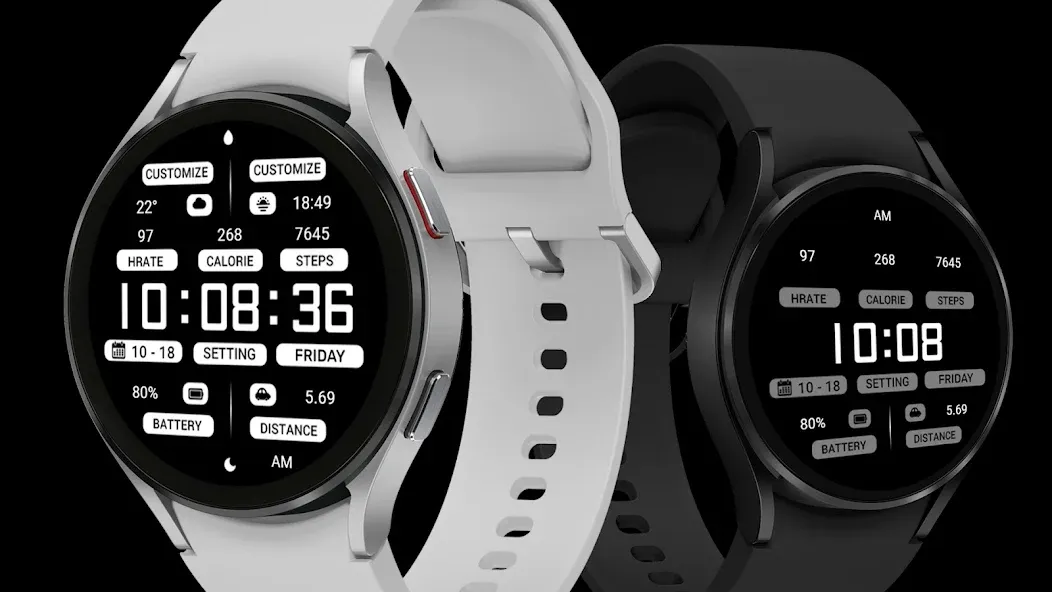 ZKin Watch Black White Message screenshot 18