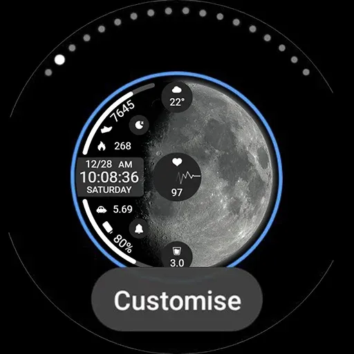 ZKin Watch Face Obsidian Moon screenshot 35