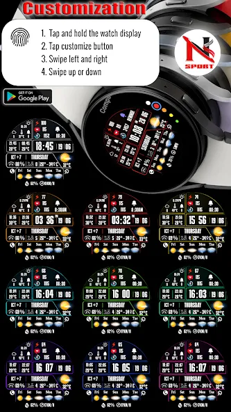 N-SPORT750 DigitalWeather Face screenshot 6