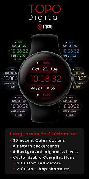 TOPO Digital - watch face screenshot 3