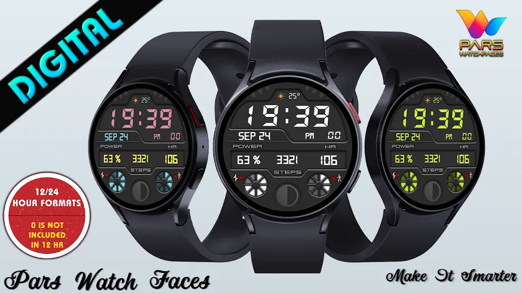 Modern Digital Watch Face screenshot 2