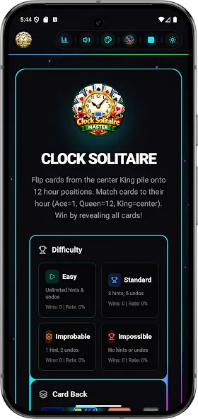 Clock Solitaire Master Offline screenshot 2