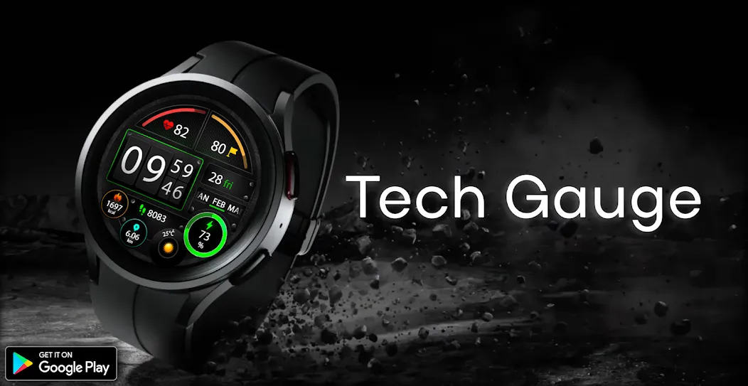 TechGauge Watch Face screenshot 1