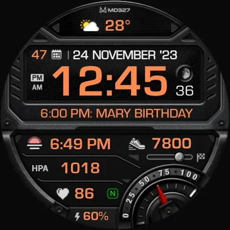 MD327 Digital Watch Face screenshot 11
