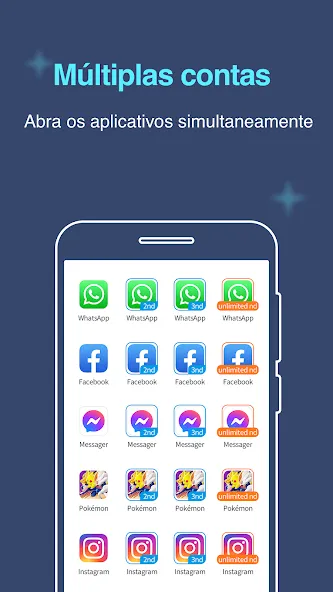 Várias contas: espaço duplo screenshot 1