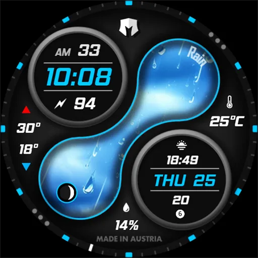 DM160 Stylish Tech Watch Face screenshot 12