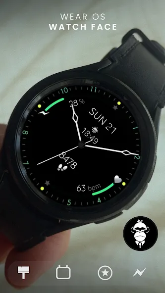 Minimal Black v18 Watch Face screenshot 2