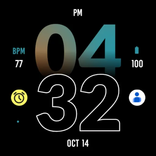 Active Blue Orange Watch Face screenshot 5