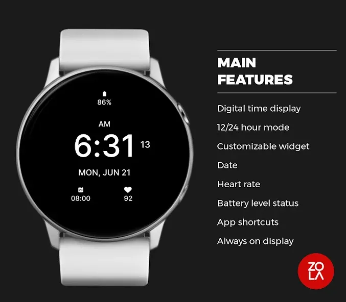 Pure Black Watch Face screenshot 2