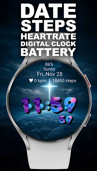Calm Cross Universe Watch Face screenshot 3