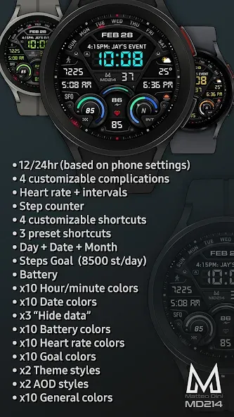 MD214 Digital Watch Face screenshot 2