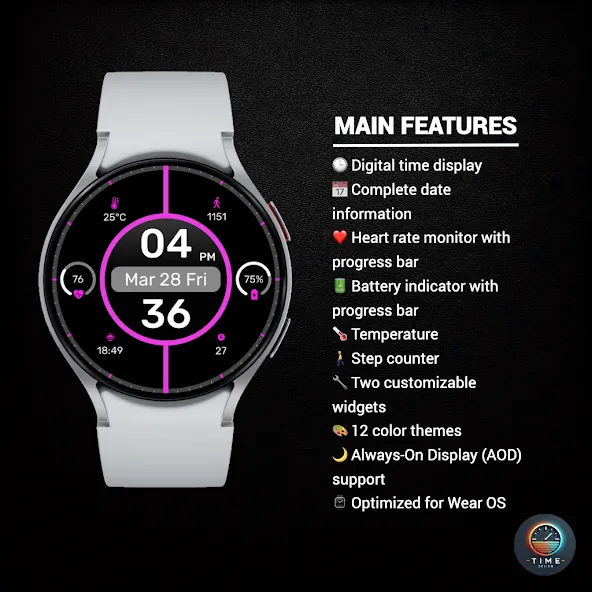 Clock Line Watch Face screenshot 2