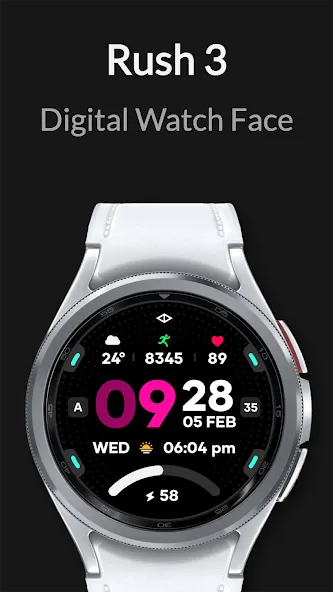 Rush 3: Digital Watch Face screenshot 3