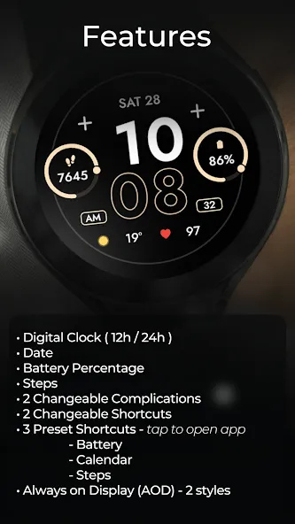 TVV Fitness 4 Watch Face screenshot 3