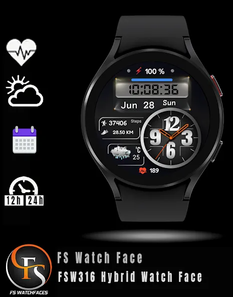 FSW316 Hybrid Watch Face screenshot 6