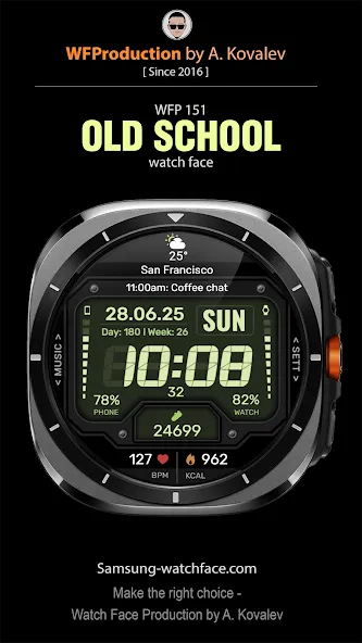 WFP 151 Old school watch face screenshot 1