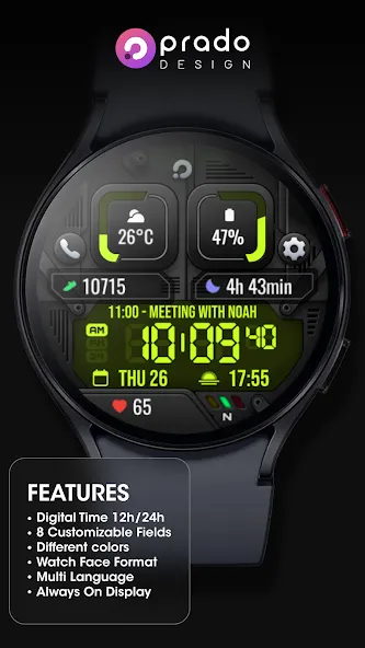 PRADO X105 Digital Watch Face screenshot 3