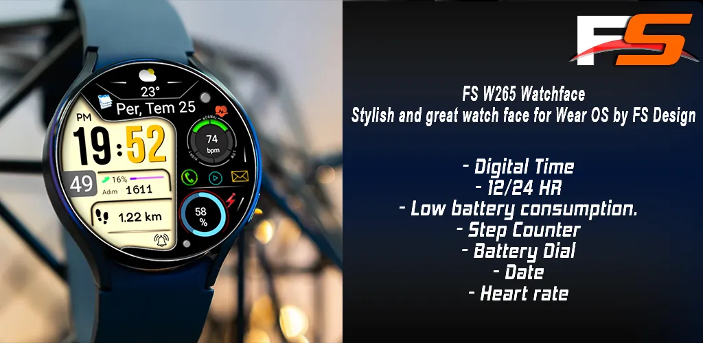 Digital Watchface FSW265 screenshot 1