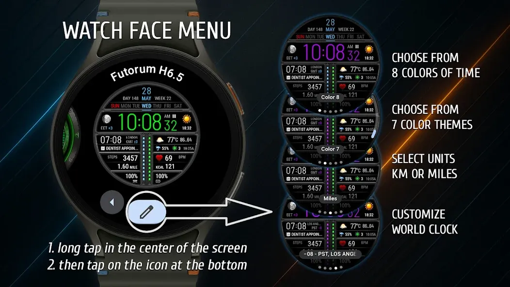 Futorum H6.5 Digital watchface screenshot 2