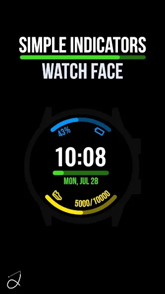 Simple Indicators Watch Face screenshot 1
