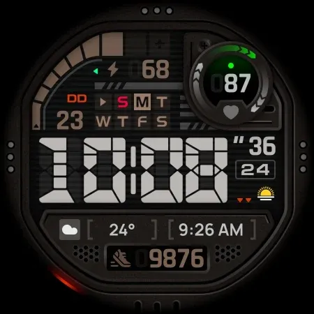 SH073 Watch Face, WearOS watch screenshot 14