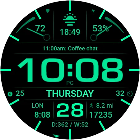 WFP 232 Stylish watch face screenshot 48