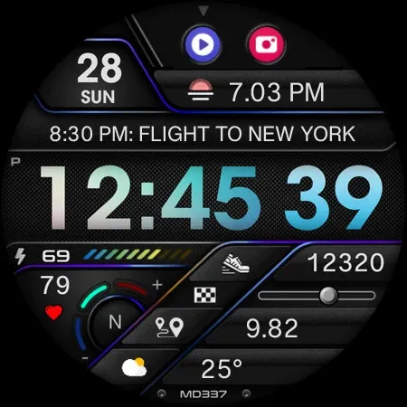 MD337 Digital watch face screenshot 15